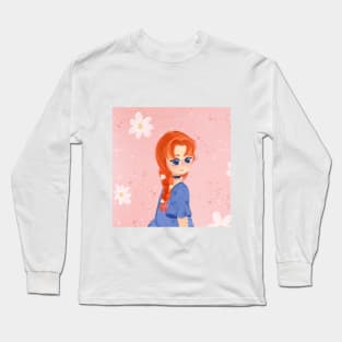 Jilooo, a girl in daisy garden Long Sleeve T-Shirt